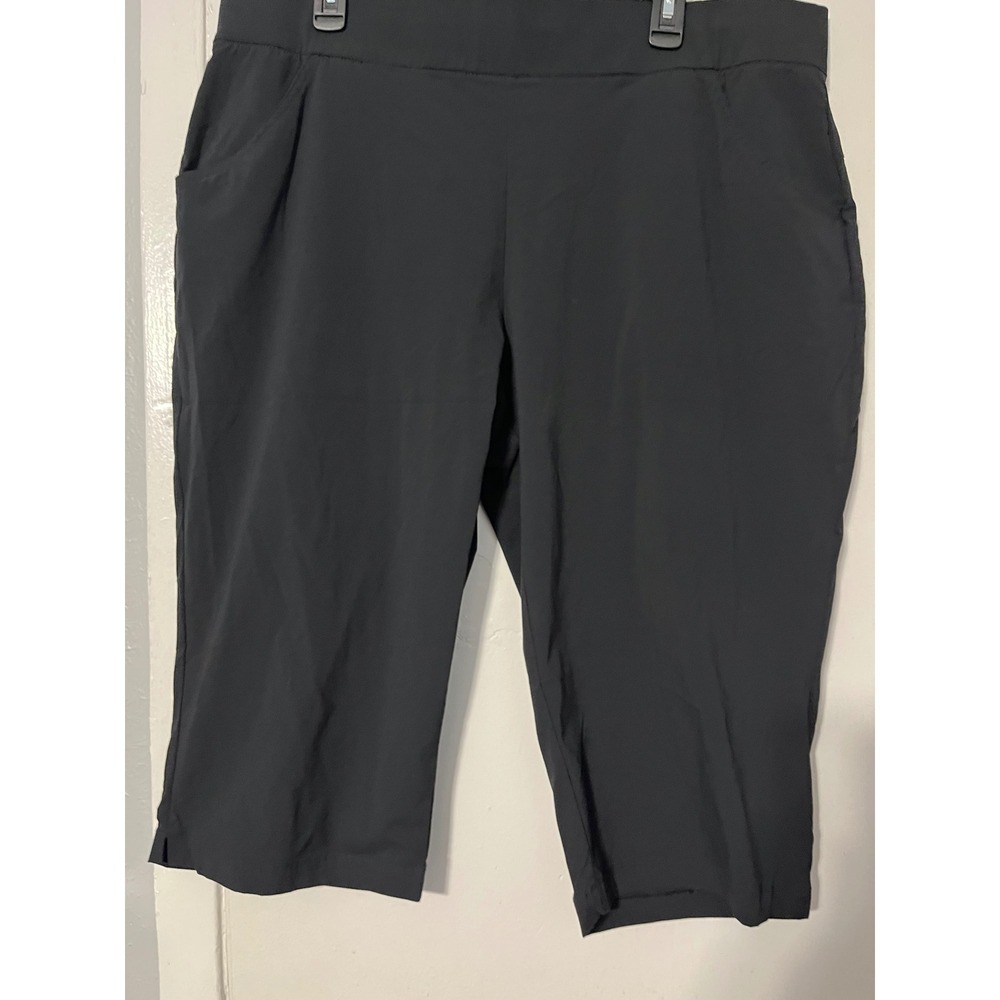 Columbia Anytime Casual Black Pull On Capri Pants Womens XXL Stretch Hiking - Picture 2 of 9